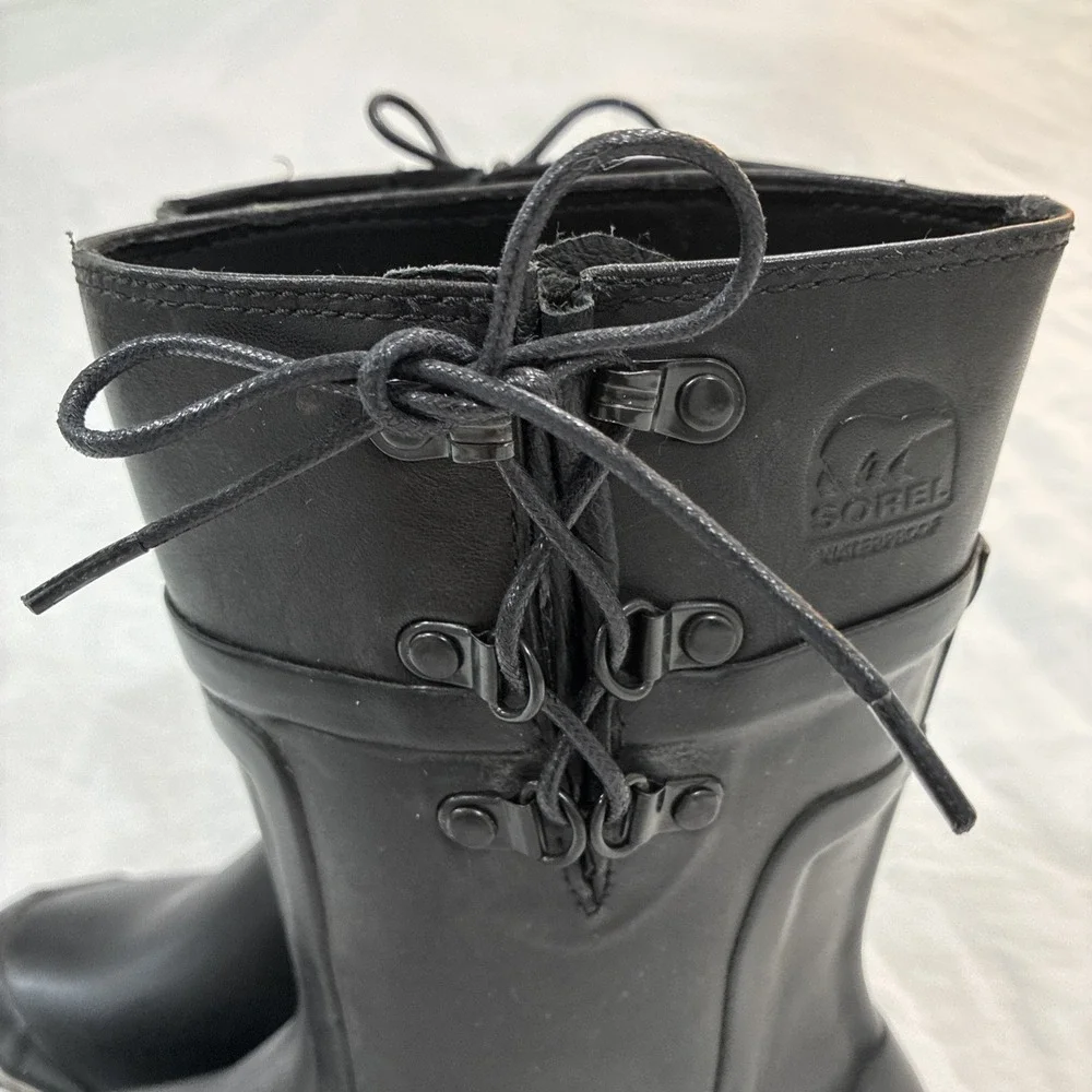 Sorel‎ Rain Boots Womens Size 6.5 1973 Waterproof Black Rubber